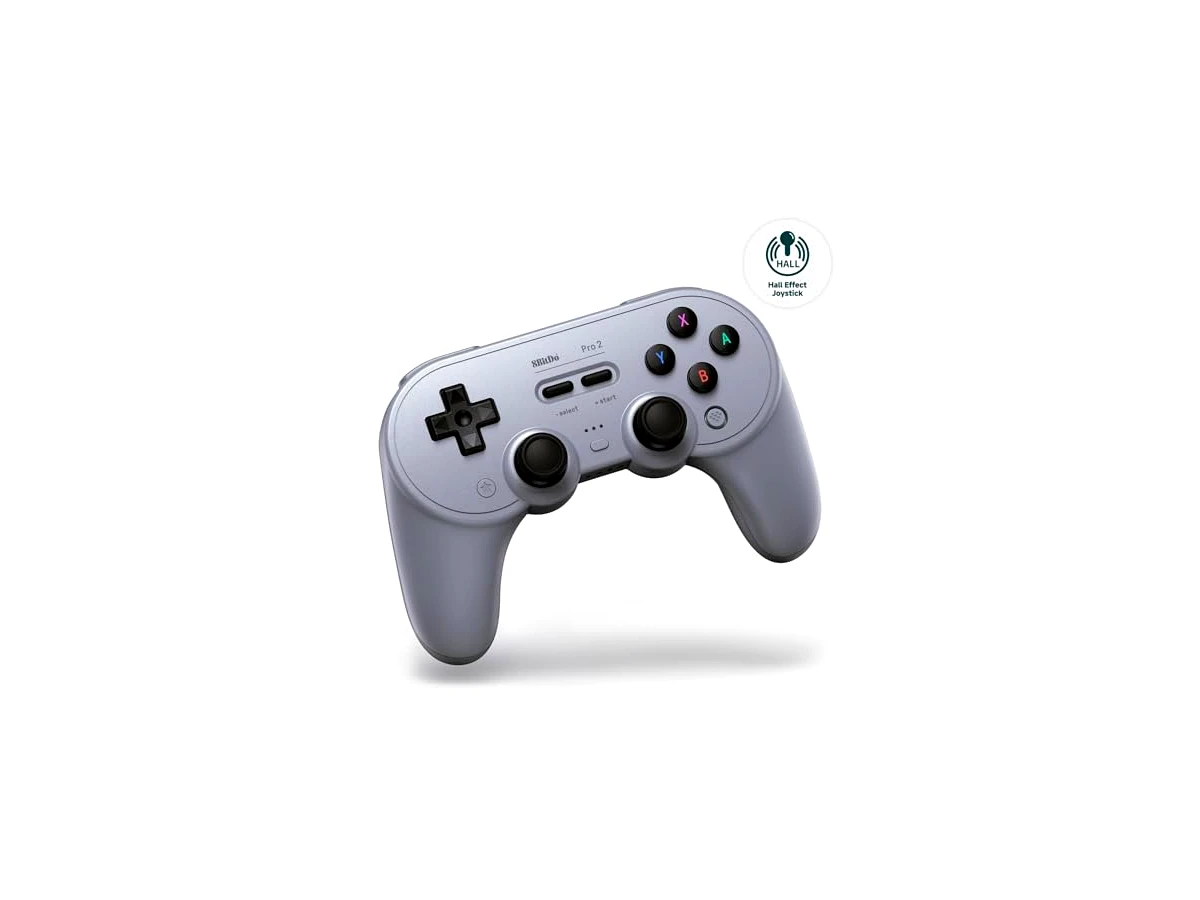 8BitDo Pro 2 Bluetooth Controller for Switch/Switch 2, Hall Effect Joysticks, 2 Pro Back Paddle Buttons, Wireless Gaming Controller for Switch, PC, Android, and Steam Deck & Apple (Gray Edition)