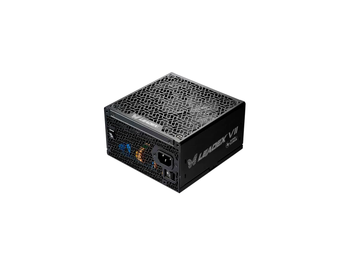 Super Flower Leadex VII XG 850W 80+ Ouro, Cybenetics Platinum, totalmente modular, ATX 3.1 e PCIe 5.0, W/12VHPWR cabo (2 x 8 pinos - cabos nativos de 16 pinos), fonte de alimentação, ventilador FDB,