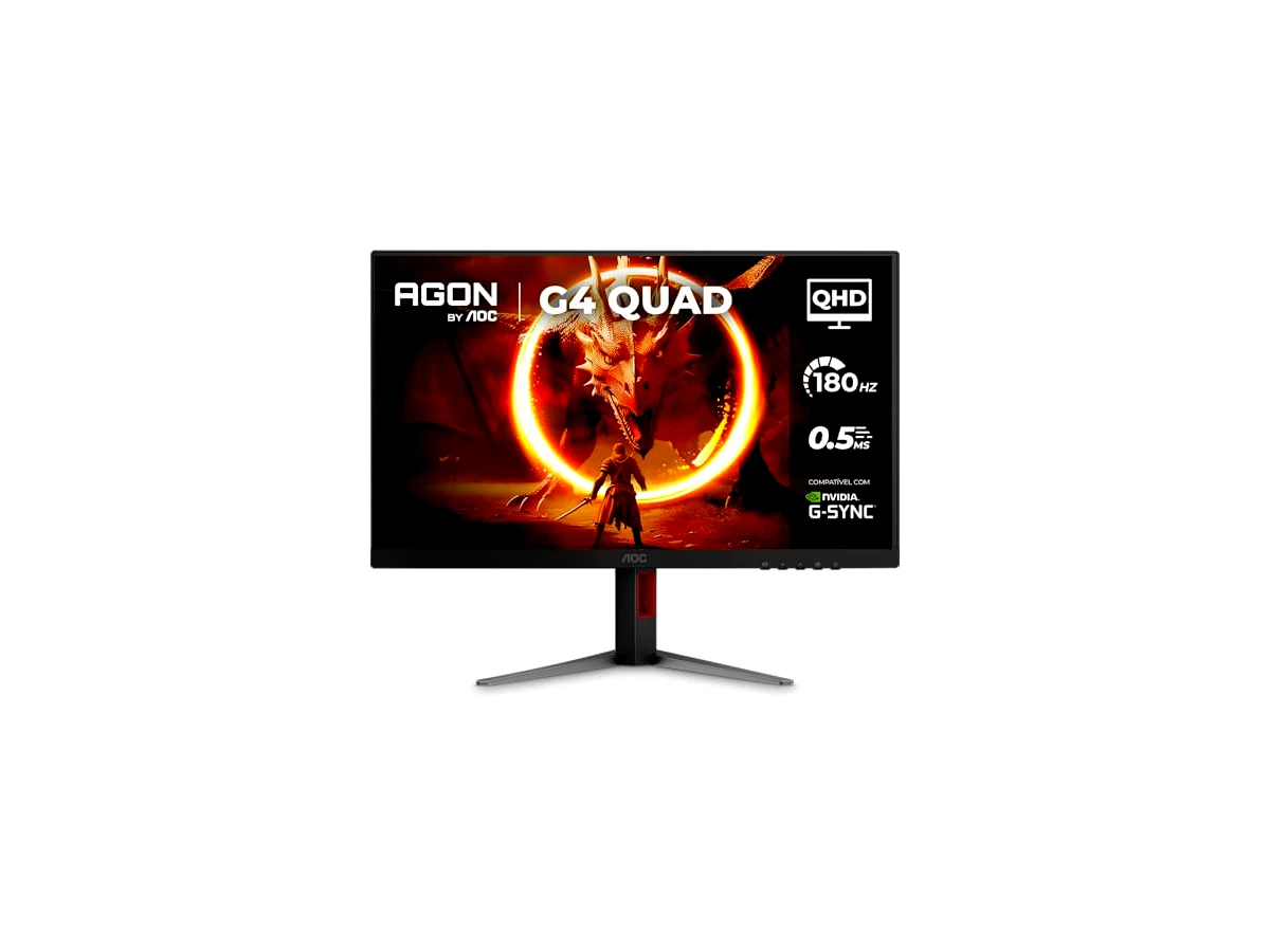 Monitor Gamer AOC AGON QUAD 27" QHD 180Hz 0.5ms IPS HDR10 Base Ajustável Q27G4F