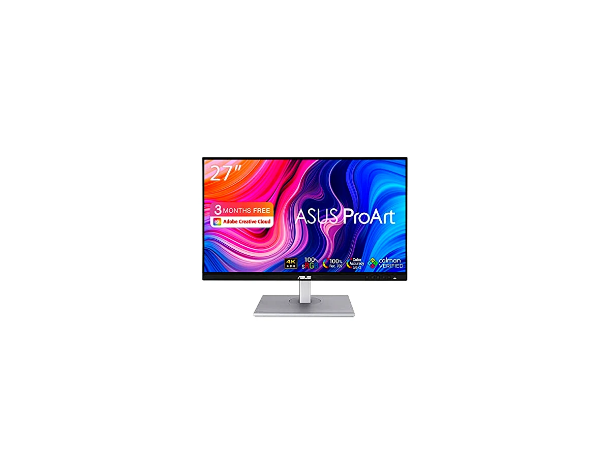 ASUS Monitor profissional ProArt Display PA279CV - 68.6 cm, IPS, 4K UHD (3840 x 2160), 100% sRGB, 100% Rec. 709, Precisão de cor ΔE < 2, Verificação Calman, USB-C, ProArt Preset, paleta ProArt