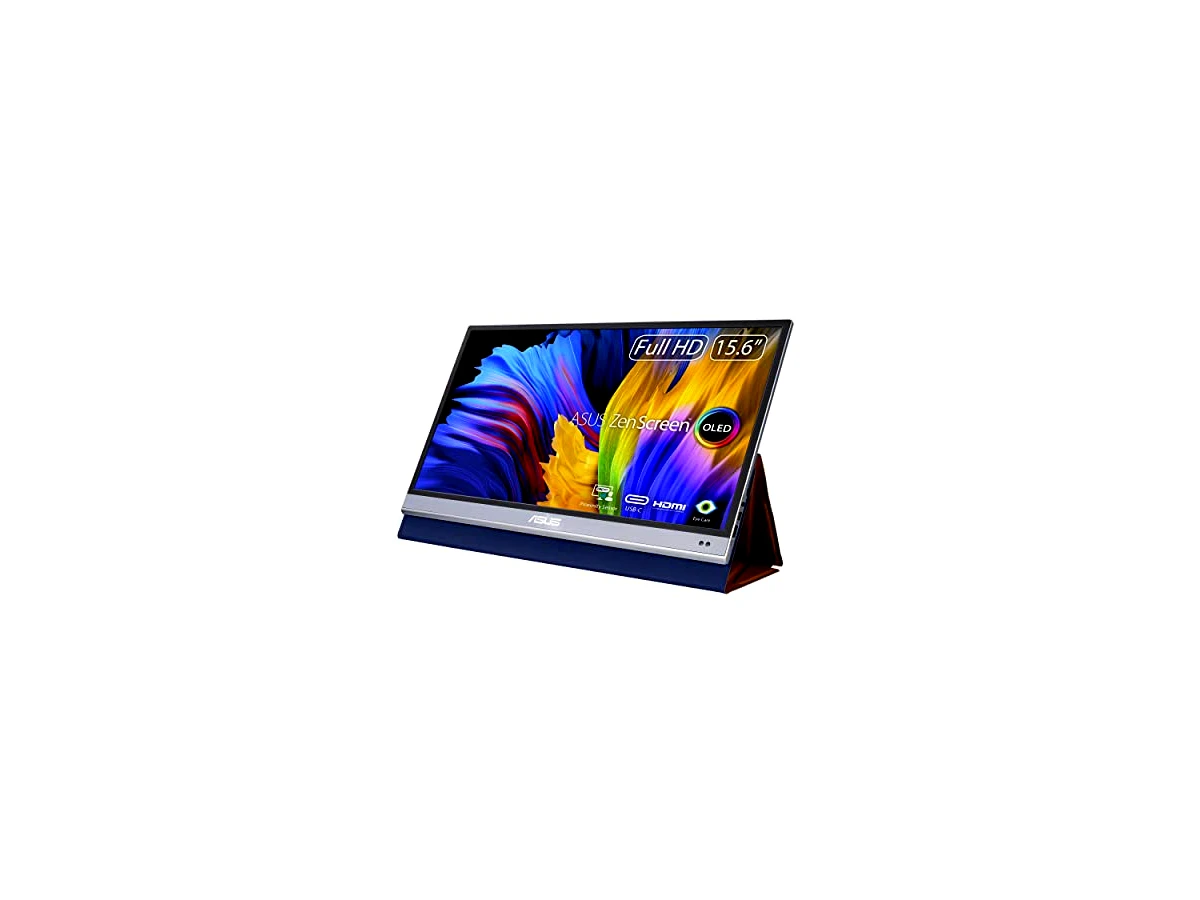 ASUS Monitor Portátil Zenscreen Oled 15.6" 1080P (Mq16Ah) - Full Hd, 100% Dci-P3, 1 Ms, Delta E < 2, Hdr-10, Proteção Para Os Olhos, Usb Tipo C, Mini Hdmi, Sensor De Proximidade