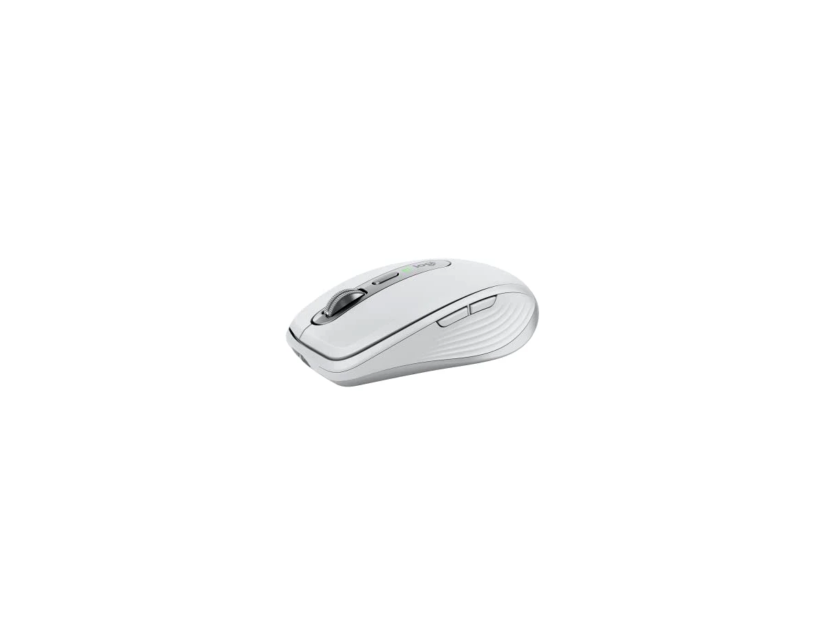 Mouse sem fio Logitech MX Anywhere 3S Compacto, Rolagem rápida, Uso em Qualquer Superfície, Clique Silencioso, Botões programáveis, Recarregável, Conexão Bluetooth - Cinza Claro