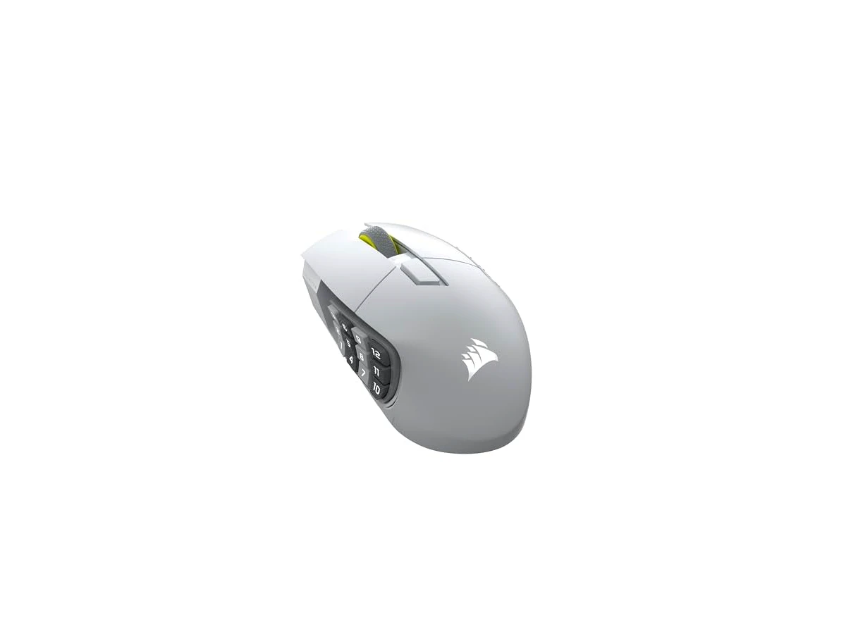 Corsair Mouse para jogos Scimitar Elite Wireless SE MMO – 33.000 DPI, 16 botões programáveis, controle deslizante de teclas ajustável, integração Elgato Stream Deck, pesquisa de 1.000 Hz, bateria de