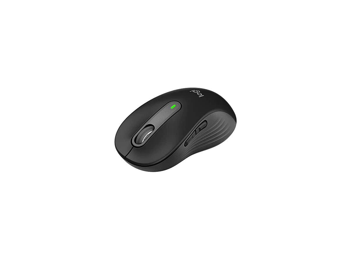 Mouse Sem Fio Logitech Signature M650 L com Design de Tamanho Padrão, Clique Silencioso, Botões Laterais Personalizáveis, Conexão USB e Bluetooth - Grafite