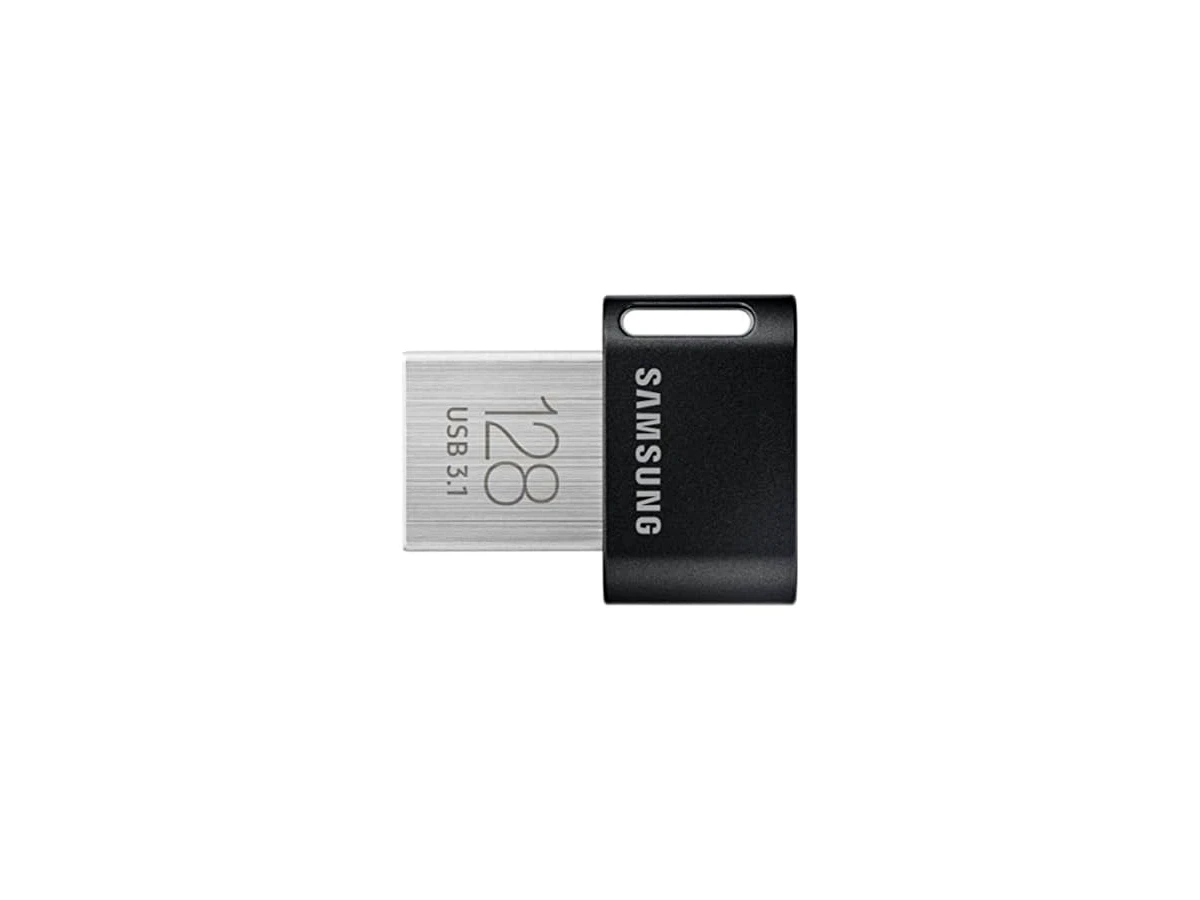 SAMSUNG Unidade flash USB FIT Plus 3.1, 128 GB, 400 MB/s, conecte e permaneça, expansão de armazenamento para laptop, tablet, Smart TV, sistema de áudio de carro, console de jogos, MUF-128AB/AM, cinza