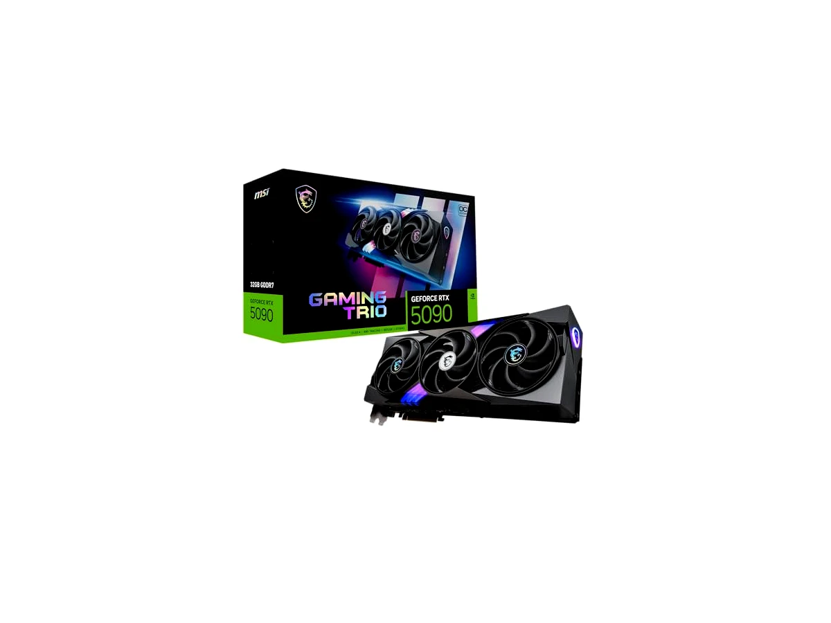 MSI Placa gráfica Gaming RTX 5090 32G Gaming Trio OC (32GB GDDR7, 512-bit, Extreme Clock TBD MHz, DisplayPort x3 2.1a, HDMI 2.1b, NVIDIA Blackwell Architecture)