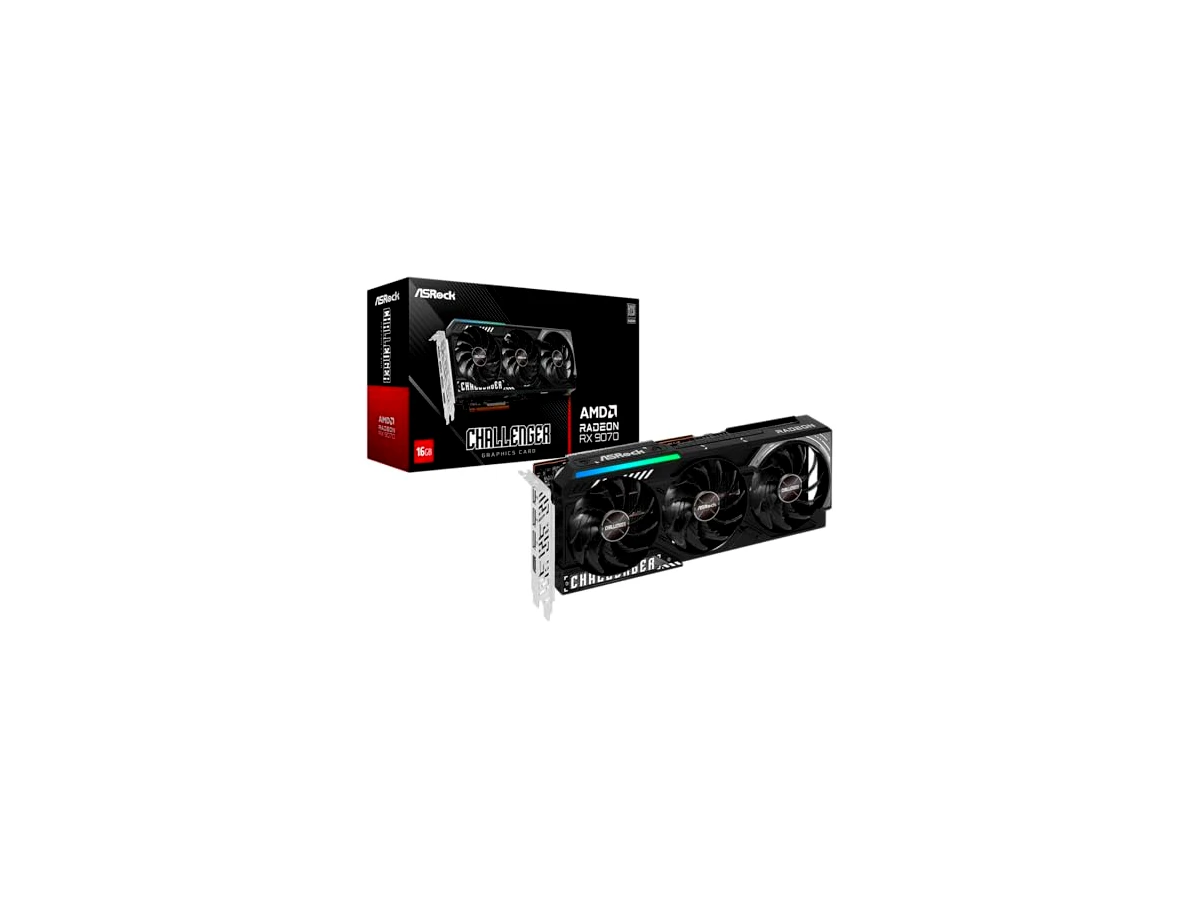 Placa de Vídeo ASRock Radeon RX 9070 Challenger 16GB GDDR6 256 Bits – Alto Desempenho para Games e Criação