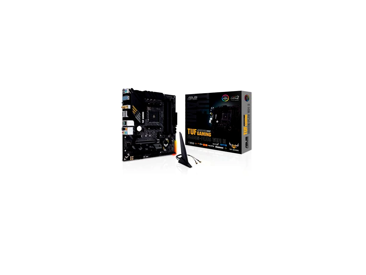 ASUS Placa-mãe para jogos TUF GAMING B550M-PLUS WiFi II AMD AM4 (3ª geração Ryzen) microATX (PCIe 4.0, WiFi 6 LAN de 2,5 Gb, BIOS FlashBack, HDMI 2.1, USB 3.2 Gen 2, cabeçalho RGB endereçável geração