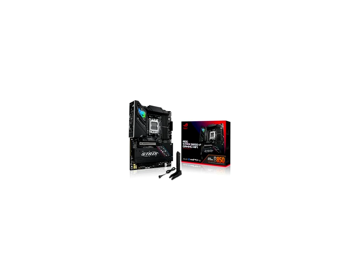 ASUS ROG Strix B850-F Gaming WiFi - Placa-mãe AMD, 16+2+2 estágios de energia, DDR5, quatro slots M.2, PCIe 5.0, 19 portas USB, USB tipo C para 20Gbps e Aura Sync RGB