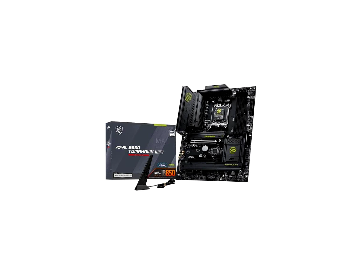 MSI Placa-mãe MAG B850 TOMAHAWK WIFI, ATX - Suporta processadores AMD Ryzen 9000/8000/7000, AM5-80A SPS VRM, DDR5 Memory Boost 8200+ MT/s (OC), PCIe 5.0 x16, M.2 Gen5, Wi-Fi 7, 5G LAN