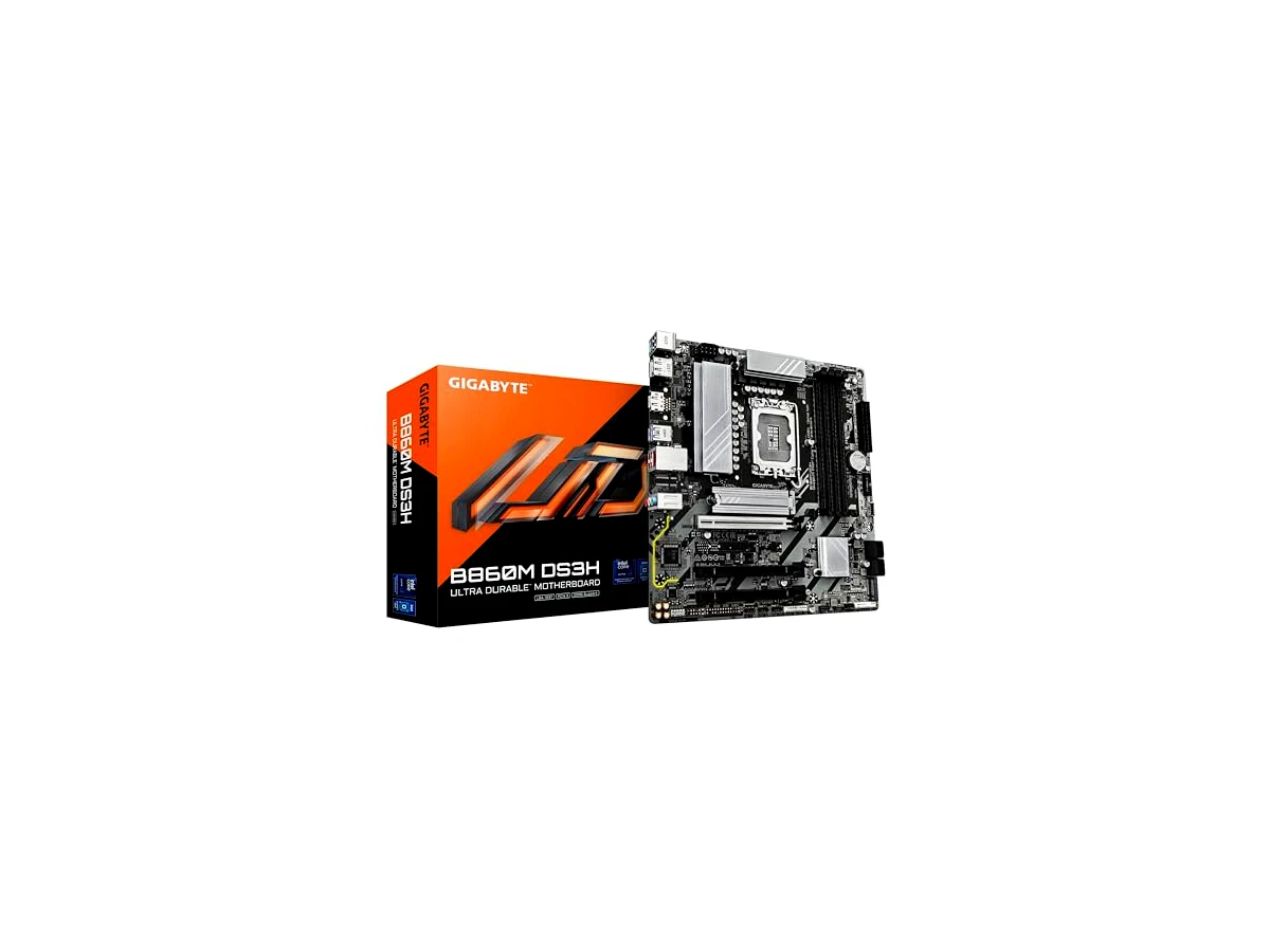 GIGABYTE Placa-mãe B860M DS3H - CPUs Intel Core Ultra Series, 5+1+2+1 Fases VRM, até 9066MHz DDR5, 1xPCIe 5.0 + 1xPCIe 4.0 M.2, LAN 2.5GbE, USB 3.2 Gen 2