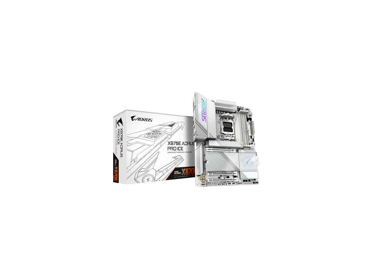Placa Mãe Gigabyte X870E AORUS PRO ICE WIFI 7 (AM5/4xDDR5/HDMI/DisplayPort/M.2/USB 4)