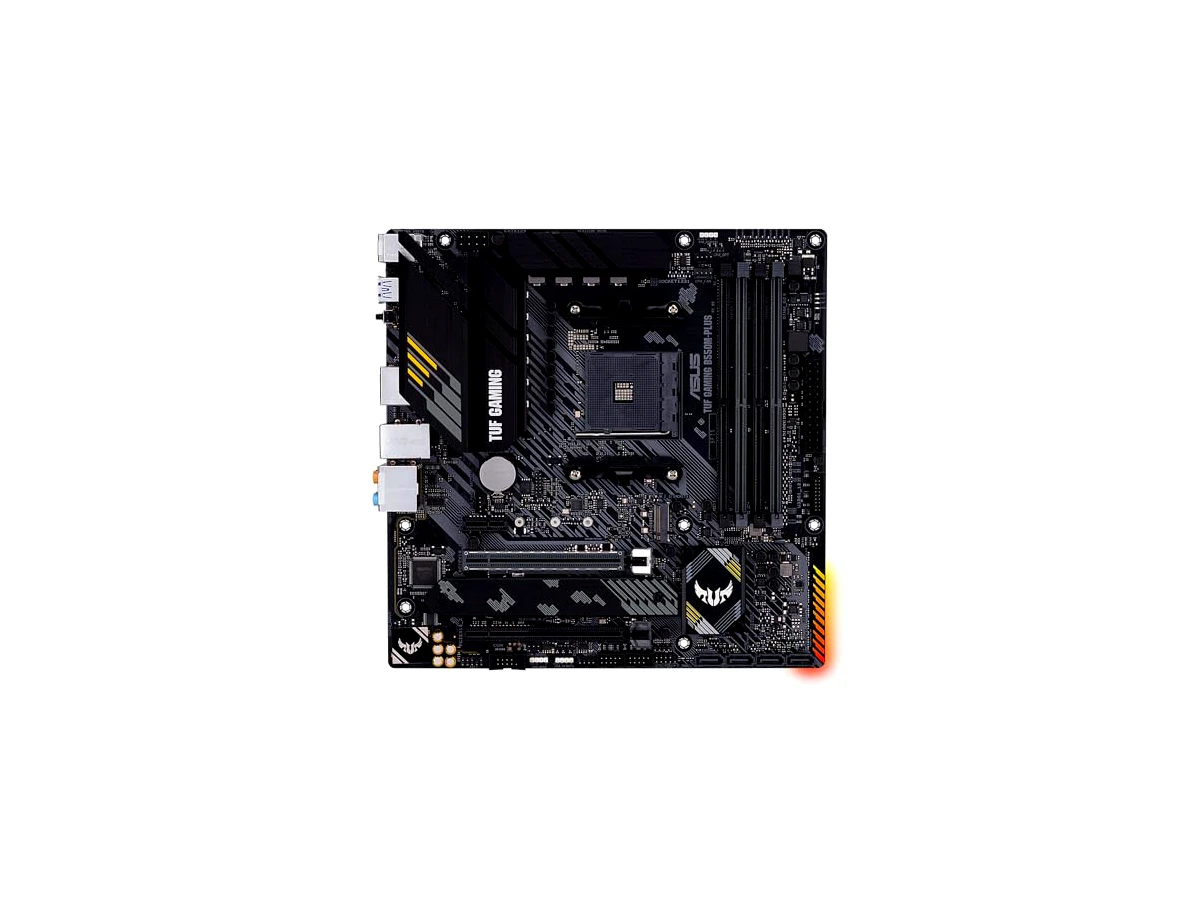 Placa-Mãe ASUS TUF Gaming B550M-PLUS AM4 mATX — Suporte Ryzen, PCIe 4.0, M.2 NVMe, DDR4, HDMI/DP, LAN Gigabit, Durabilidade Militar para PC Gamer