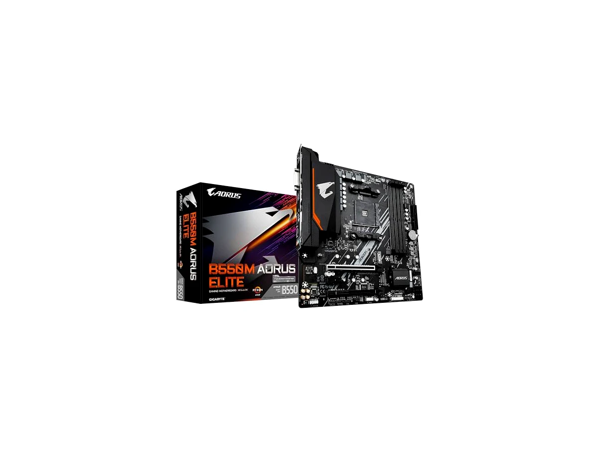 Placa Mãe Gigabyte B550M AORUS ELITE (AM4/DDR4/HDMI/M.2(PCIe,NVMe,SATA3)/VRM Solution/USB3.2) - B550M AORUS ELITE