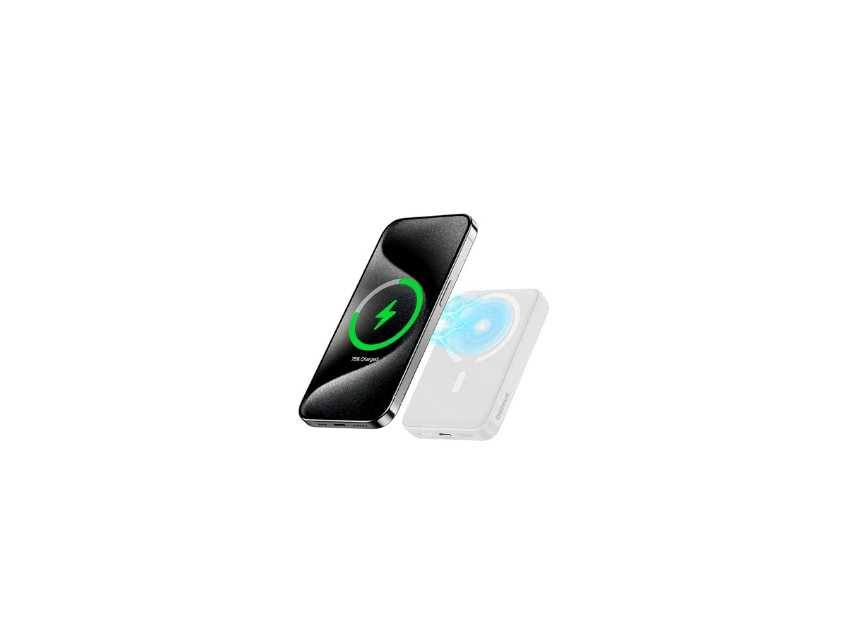 Carregador Portátil MagSafe Power Bank, Baseus Wireless Magnético com Cabo Tipo-C 20W PD Carregamento Rápido (Preto, Milliamp Hours, 10000)