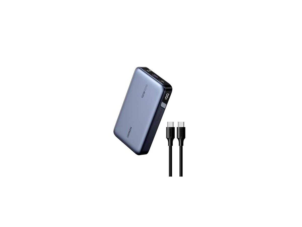 UGREEN Banco de potência de 100 W 20000 mAh, carregador portátil Nexode USB C 3 portas PD3.0 bateria display digital, para MacBook Pro/Air, iPad, iPhone 15 Pro, Galaxy S24 Ultra, Steam Deck,