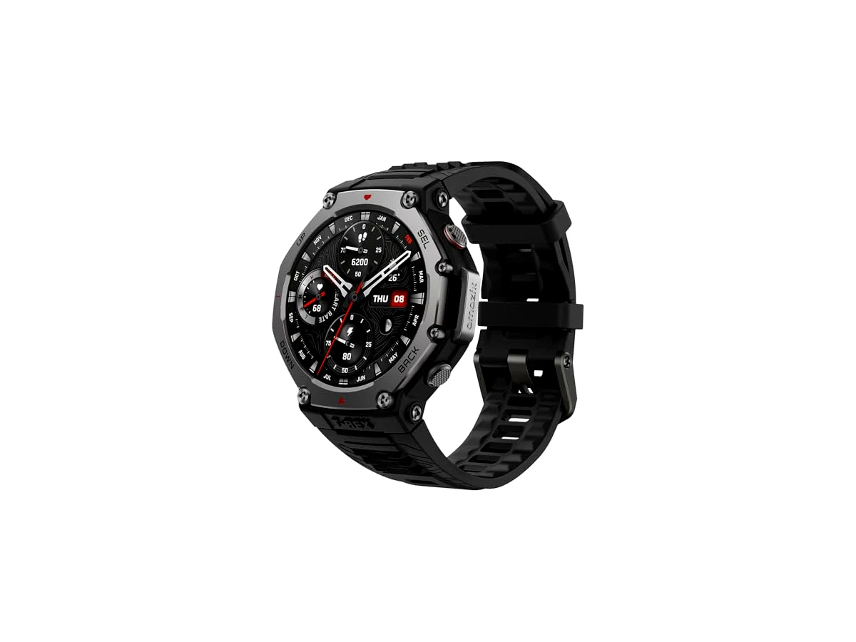 Amazfit T-Rex 3 Relógio Inteligente Robusto/Militar 48mm, GPS, Mapas Offline, Longa Vida da Bateria,328 Pés Resistente à Água, 170 Modos de Fitness/Desporto (preto)