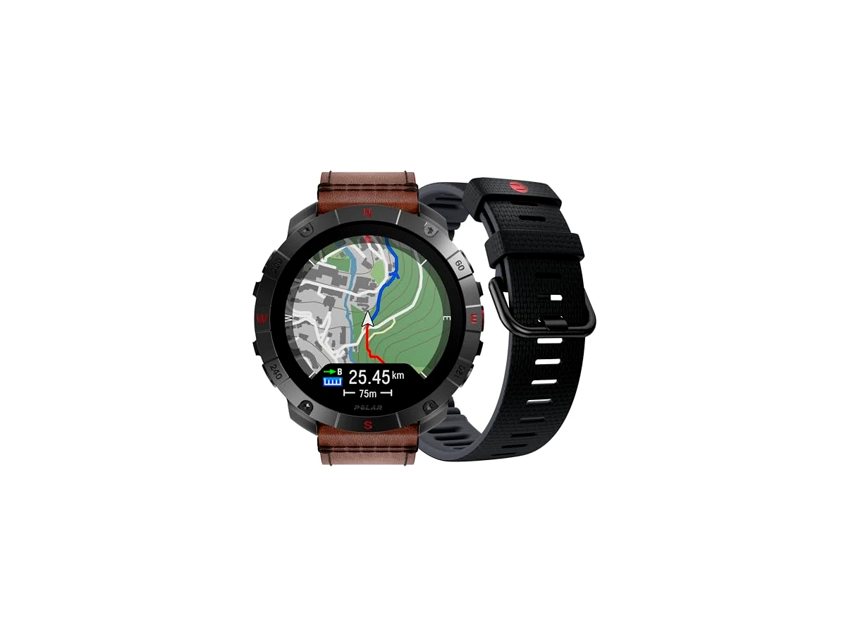 Polar Grit X2 Pro Titan - Relógio Premium com GPS, Relógio outdoor com design robusto de Titanium, Navegação com mapas offline, Rastreamento, Biossensoriamento, Tecnologia de FC para desempenho