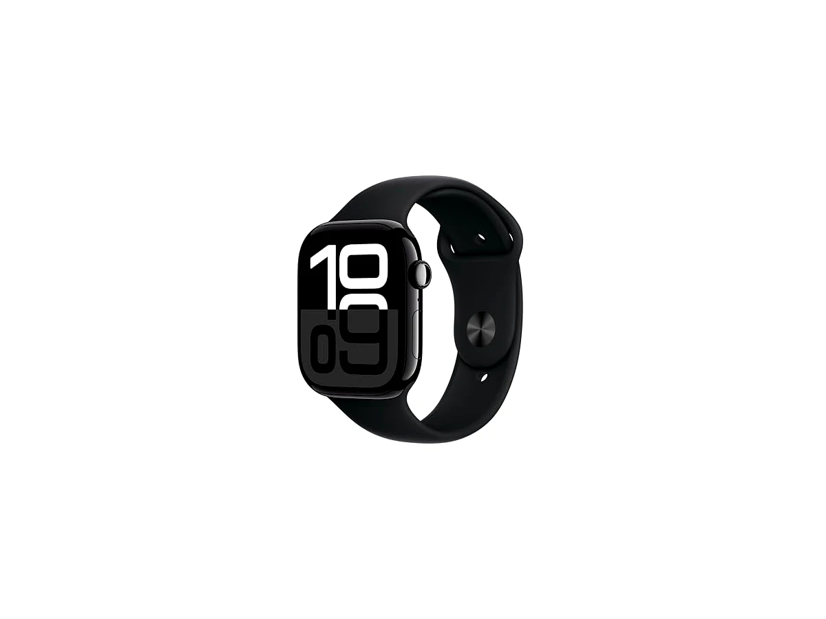 Relógio inteligente Apple Watch Series 10 (GPS) - 46 mm Jet Black Alumínio com pulseira esportiva fluorescente preta