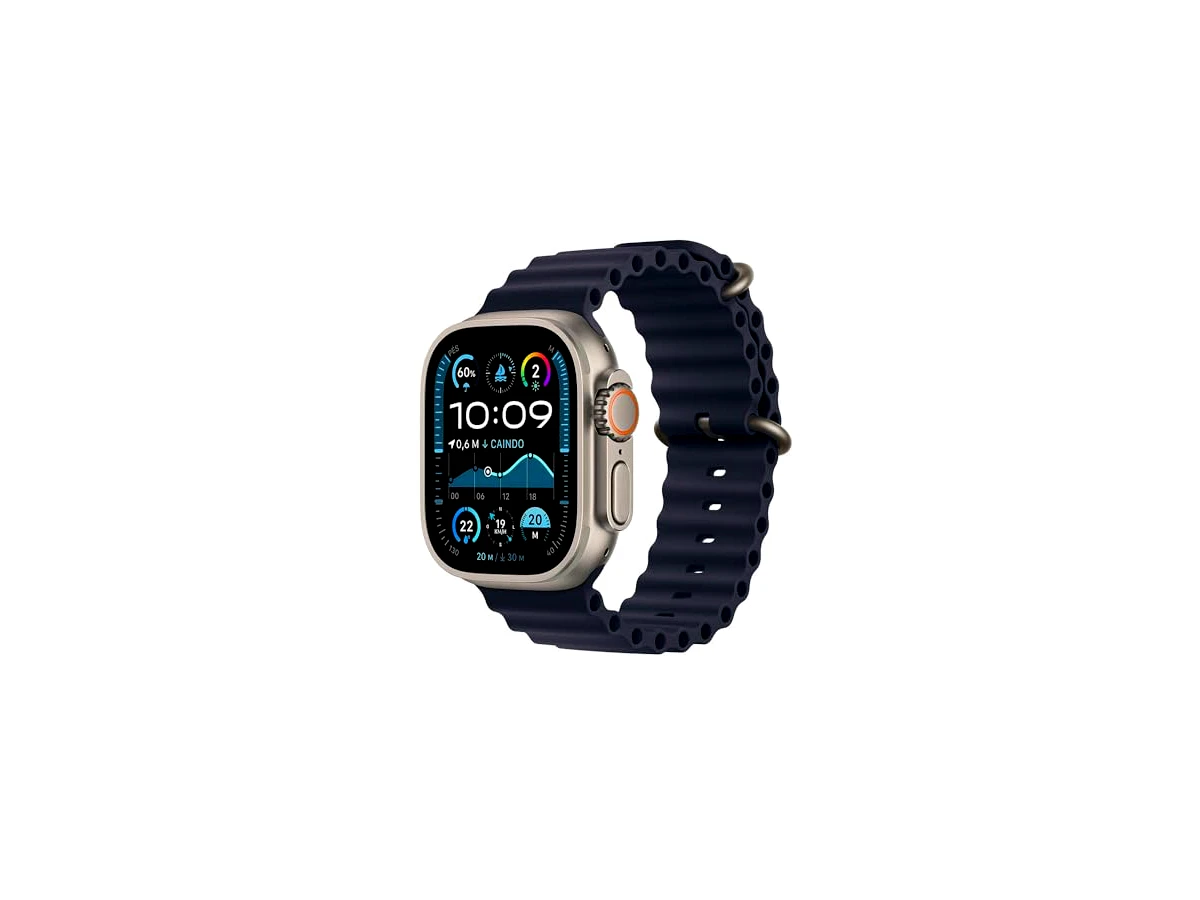 Apple Watch Ultra 2 GPS + Cellular • Caixa natural de titânio – 49 mm • Pulseira Oceano marinho