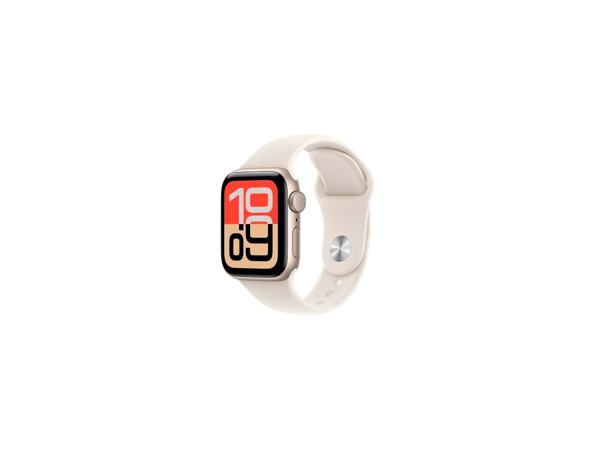 Apple Watch SE 3 GPS, Caixa em alumínio luz das estrelas de 40 mm com Bracelete desportiva luz das estrelas - P/M