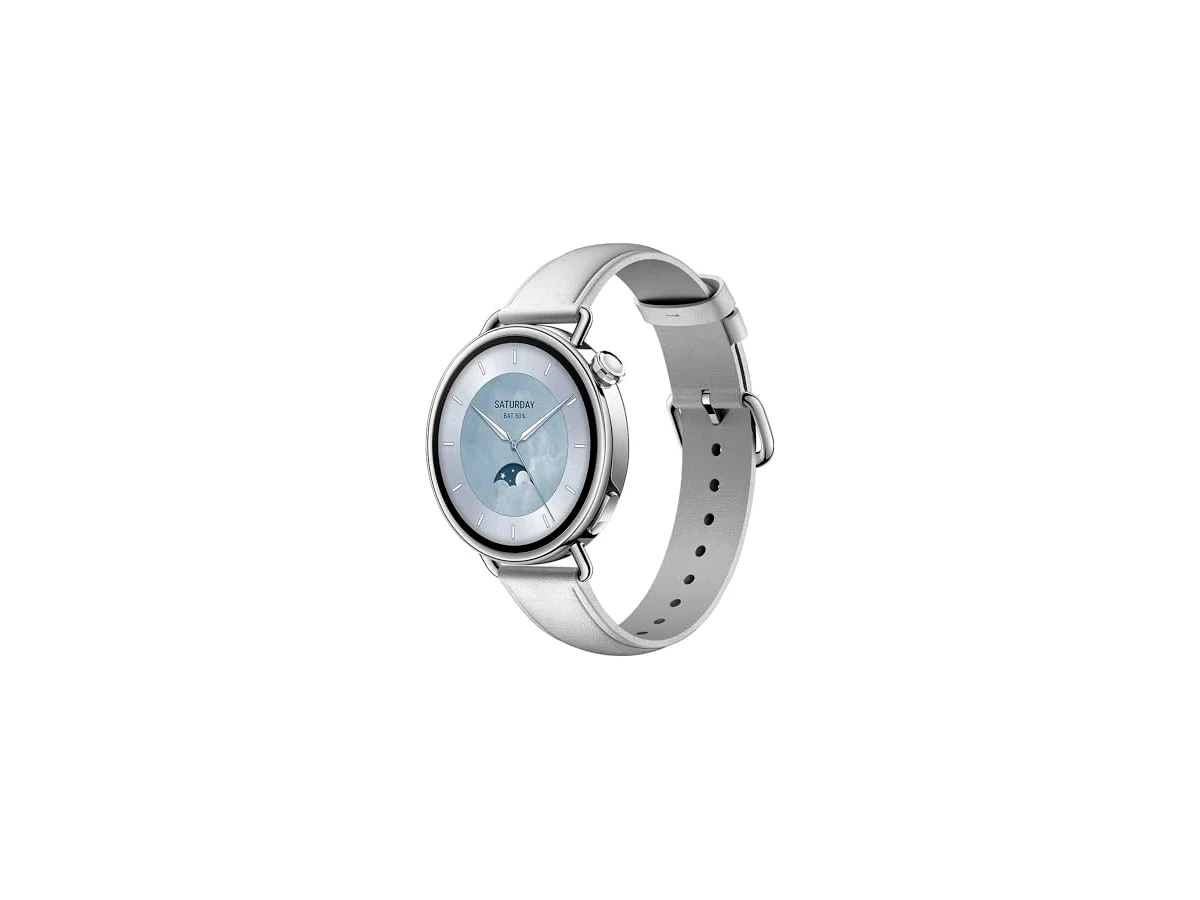 XIAOMI Watch S4 41mm Smartwatch - Caixa de aço inoxidável ultraleve 150+ modos esportivos, previsão precisa do ciclo menstrual, função de emergência de segurança, pulseira de couro (branca)