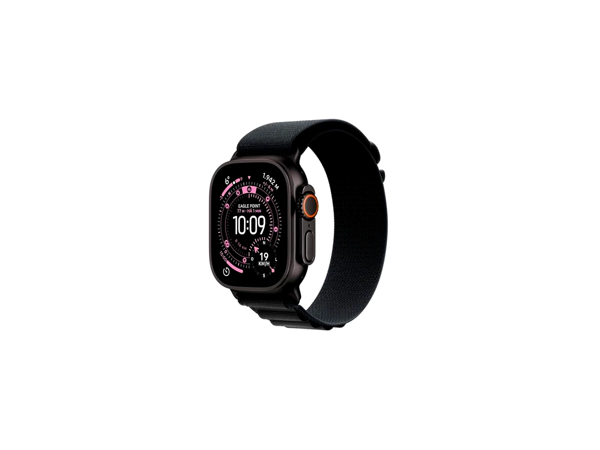 Apple Watch Ultra 3 GPS + Cellular, Caixa em titânio preto de 49 mm com Loop Alpine preta ‑ M
