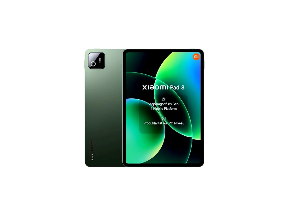 XIAOMI Pad 8 Tablet de 11,2" 3,2 K (Snapdragon 8s Gen 4, 8 GB de RAM, 128 GB de ROM, WiFi 7, 1 ano de garantia extra, bateria de 9200 mAh, carregador não incluído), verde (versão ES)