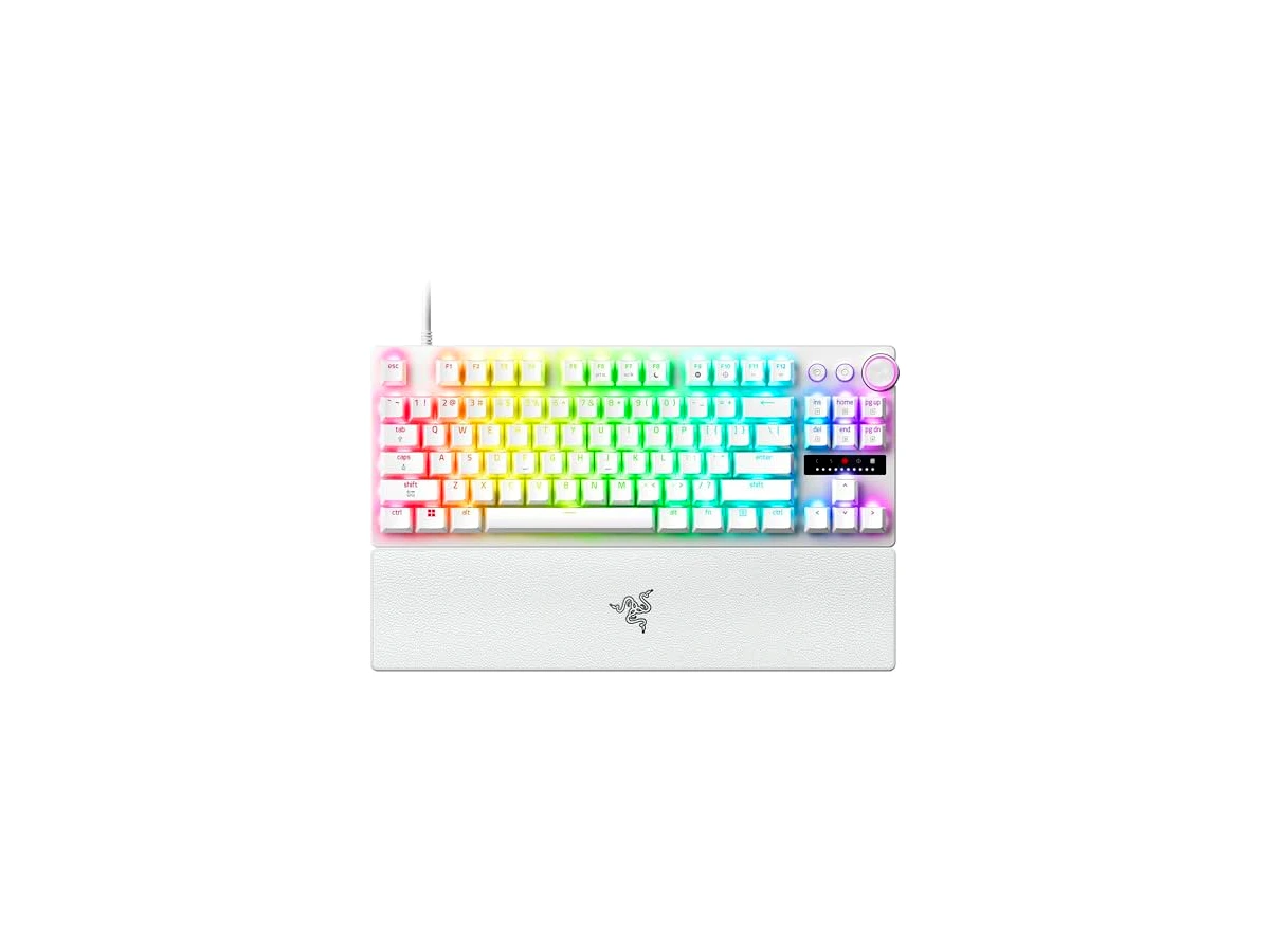 Razer Teclado para jogos Huntsman V3 Pro TKL 8KHz Esports: Interruptores ópticos analógicos de geração 2-8000 Hz - Gatilho rápido - Inicialização ajustável - Controle multimídia
