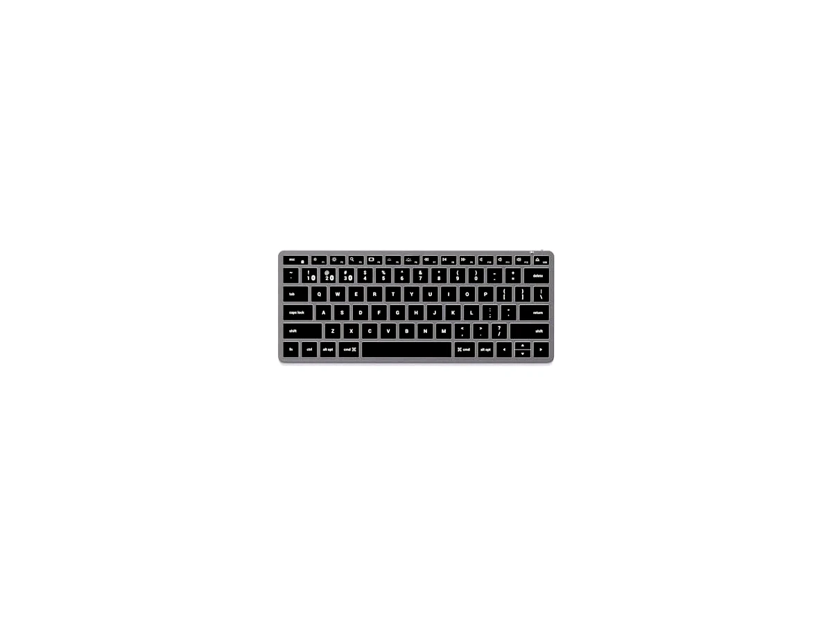Satechi Teclado Bluetooth Slim Retroiluminado X1 - Teclas iluminadas e emparelhamento multidispositivo - Para M2/ M1 MacBook Pro/Air, M2/ M1 iPad Pro/Air, M2 Mac Mini, iMac M1 (Cinza Espacial)