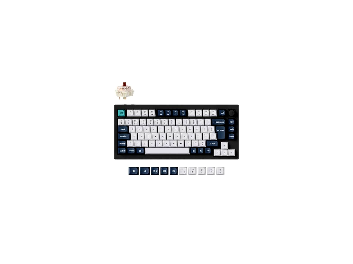 Keychron Q1 Max QMK/VIA Teclado Mecânico Personalizado, Botão Programável Full Metal 2,4 GHz/Bluetooth/Teclado com Fio RGB Hot Swappable Gateron Jupiter Brown Switch para Mac Win Linux - Layout do