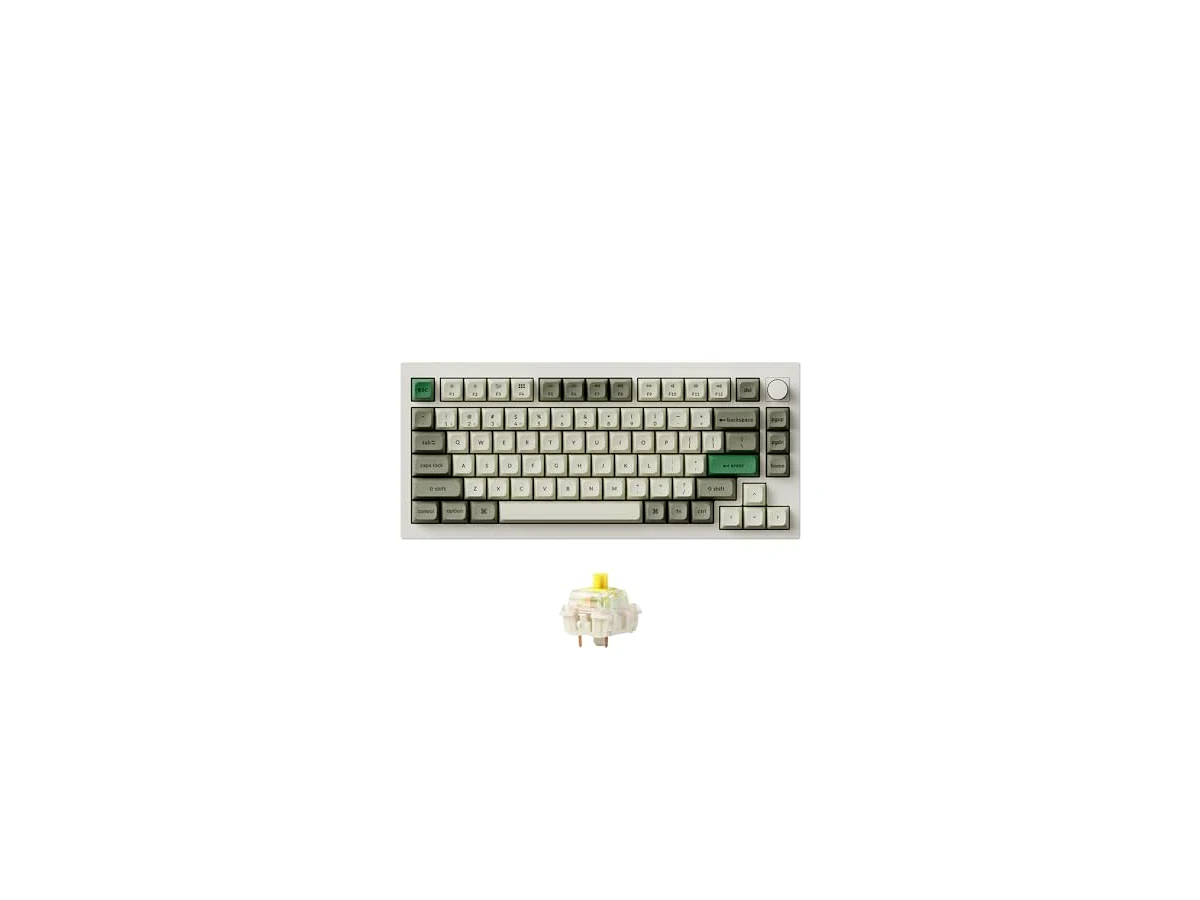 Keychron Teclado mecânico Q1 Max RGB QMK/VIA, botão programável de metal completo de 2,4 GHz/Bluetooth/teclado com fio com interruptor banana Gateron Jupiter para Mac Windows Linux - Branco