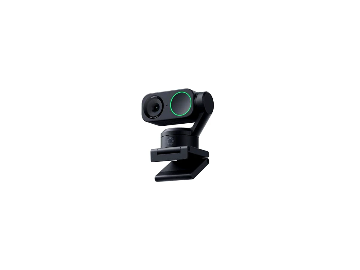 Insta360 Link 2 PTZ Gimbal de eixo duplo alimentado por IA 4K com sensor de 1,27 cm para maior detalhe, áudio profissional, controle de gestos, HDR, rastreamento de IA, modo de visualização de mesa e