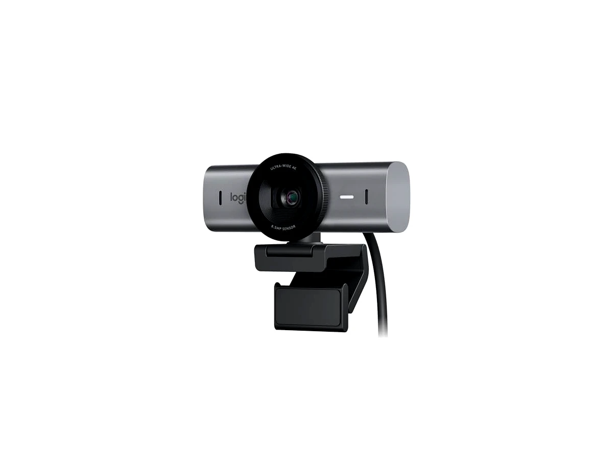Logitech MX Brio Ultra HD 4K Colaboração e Streaming Webcam, 1080p a 60 FPS, Dual Noise Reducing Mics, Show Mode, USB-C, Capa de Webcam, Funciona com Microsoft Teams, Zoom, Google Meet - Grafite