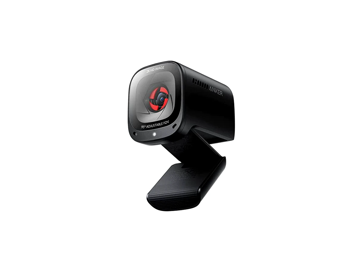 Anker Webcam PowerConf C200 2K para PC, webcam para laptop, câmera de computador, com microfones com cancelamento de ruído AI, microfones estéreo, campo de visão ajustável, correção de pouca luz, capa